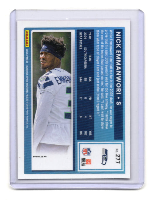 2025 Donruss Optic Nick Emmanwori Rated Rookie #277 Pink Prizm Seahawks