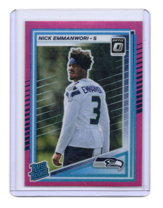 2025 Donruss Optic Nick Emmanwori Rated Rookie #277 Pink Prizm Seahawks