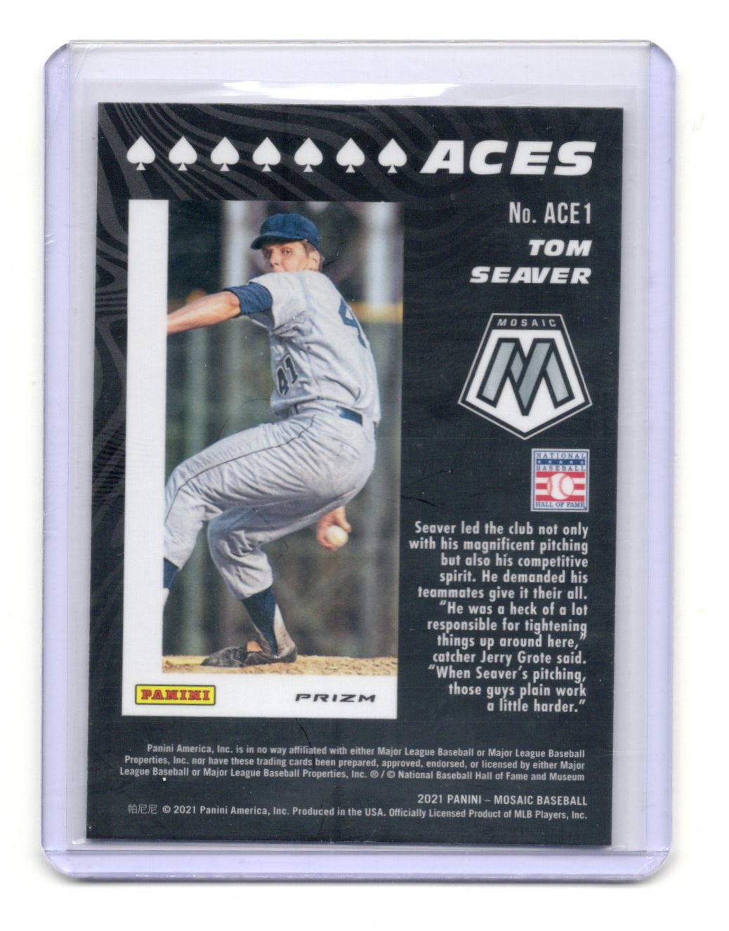 2021 Panini Mosaic Tom Seaver Card Aces Green New York Mets #ACE1