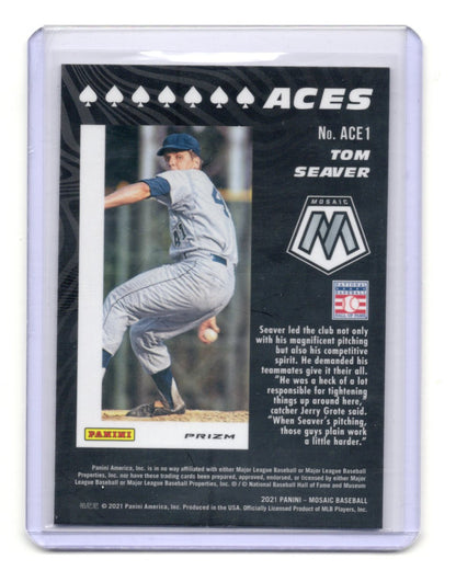 2021 Panini Mosaic Tom Seaver Card Aces Green New York Mets #ACE1