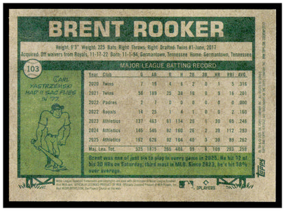 2026 Topps Heritage Brent Rooker Card Athletics #103