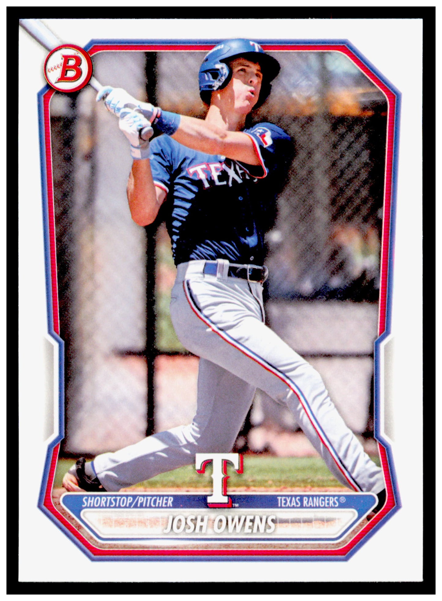 2026 Bowman Josh Owens Card Prospects Texas Rangers #BP-62
