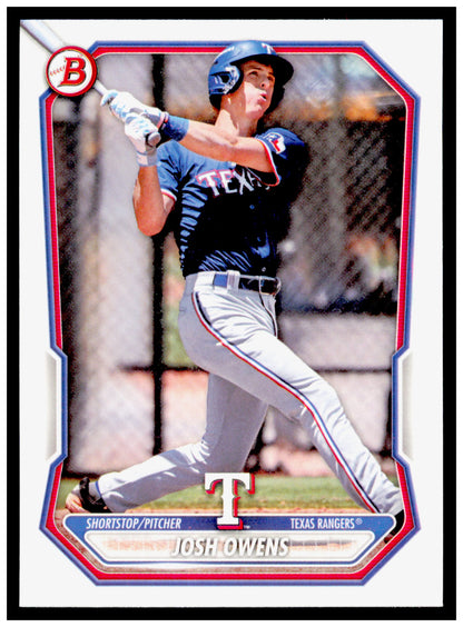 2026 Bowman Josh Owens Card Prospects Texas Rangers #BP-62