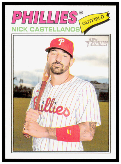 2026 Topps Heritage Nick Castellanos Card Philadelphia Phillies #363