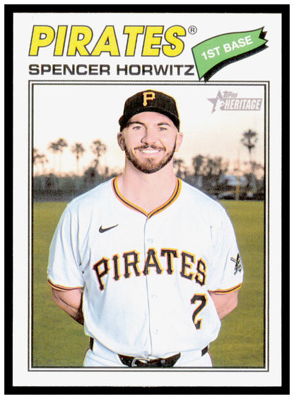 2026 Topps Heritage Spencer Horwitz Card Pittsburgh Pirates #266