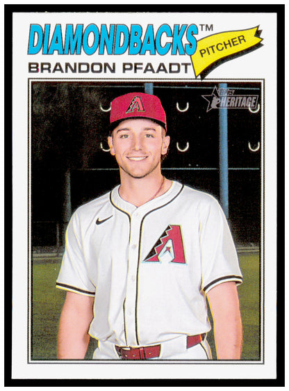 2026 Topps Heritage Brandon Pfaadt Card Arizona Diamondbacks #126