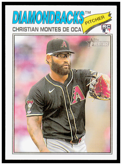 2026 Topps Heritage Christian Montes De Oca Card RC Arizona Diamondbacks #205