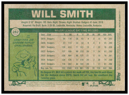 2026 Topps Heritage Will Smith Card Los Angeles Dodgers #282