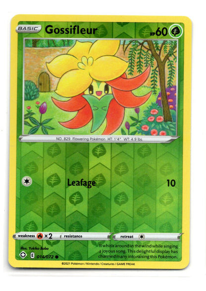 Pokemon Shining Fates Gossifleur Card Common,Reverse Holo #014/072