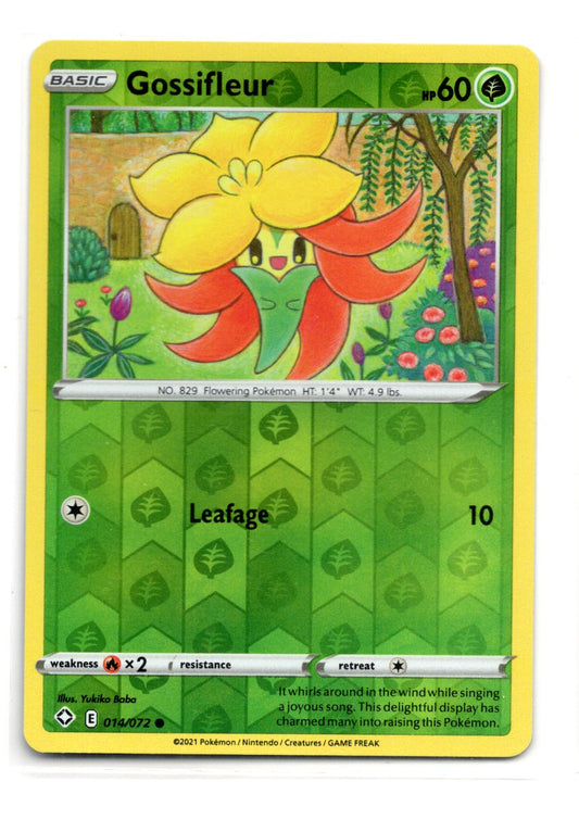 Pokemon Shining Fates Gossifleur Card Common,Reverse Holo #014/072