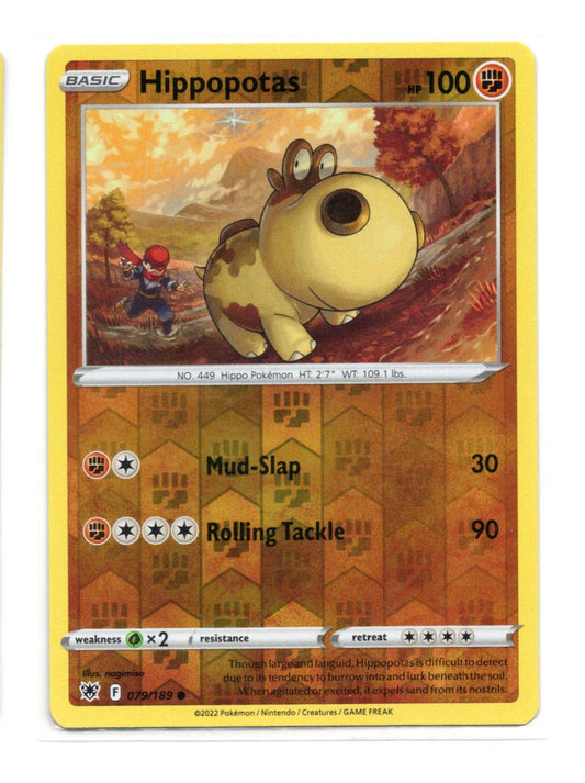 Pokemon Astral Radiance Hippopotas Card Common #079/189