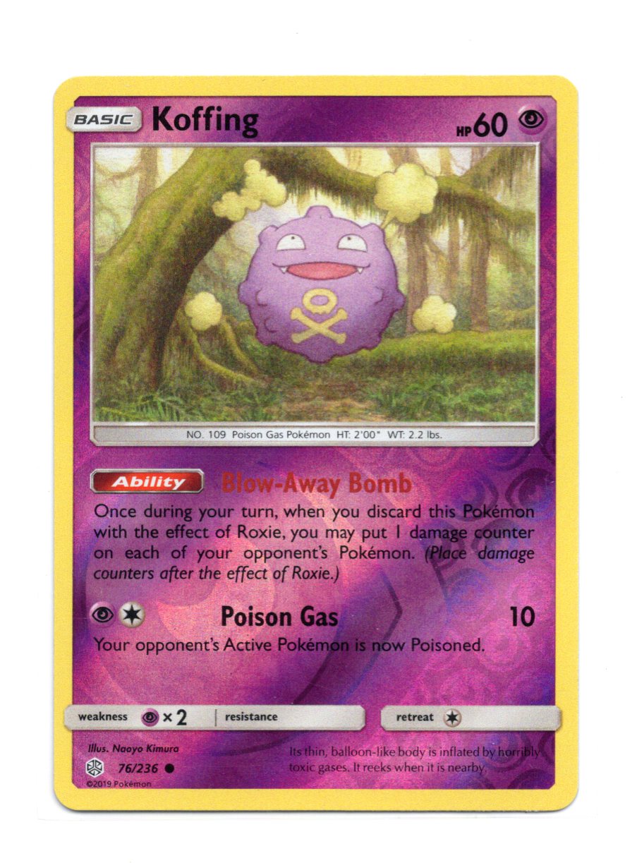 Pokemon Cosmic Eclipse Koffing Card Reverse Holo #76/236