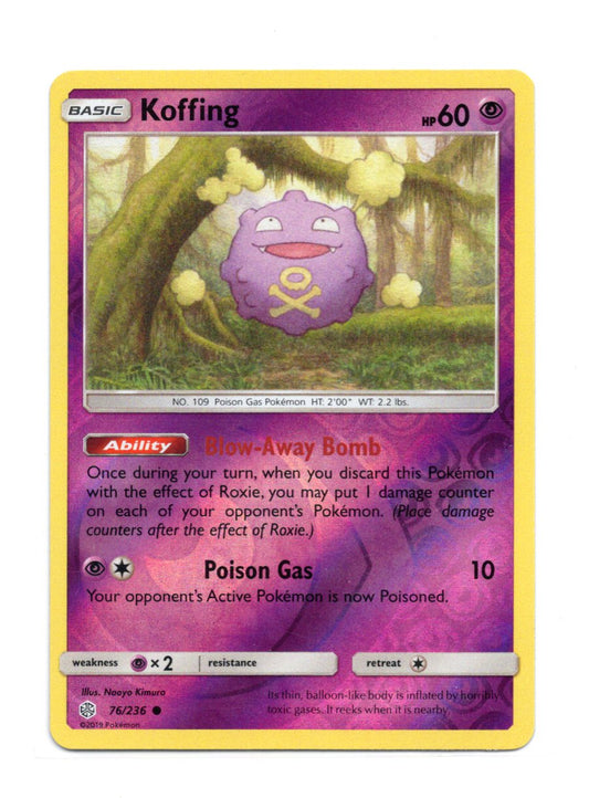 Pokemon Cosmic Eclipse Koffing Card Reverse Holo #76/236