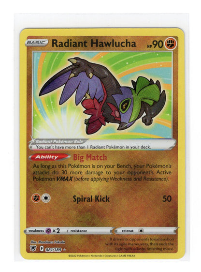 Pokemon Astral Radiance Radiant Hawlucha Card Radiant Rare Holo #081/189