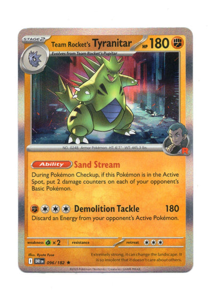 Pokemon Destined Rivals #096/182 Team Rocket's Tyranitar