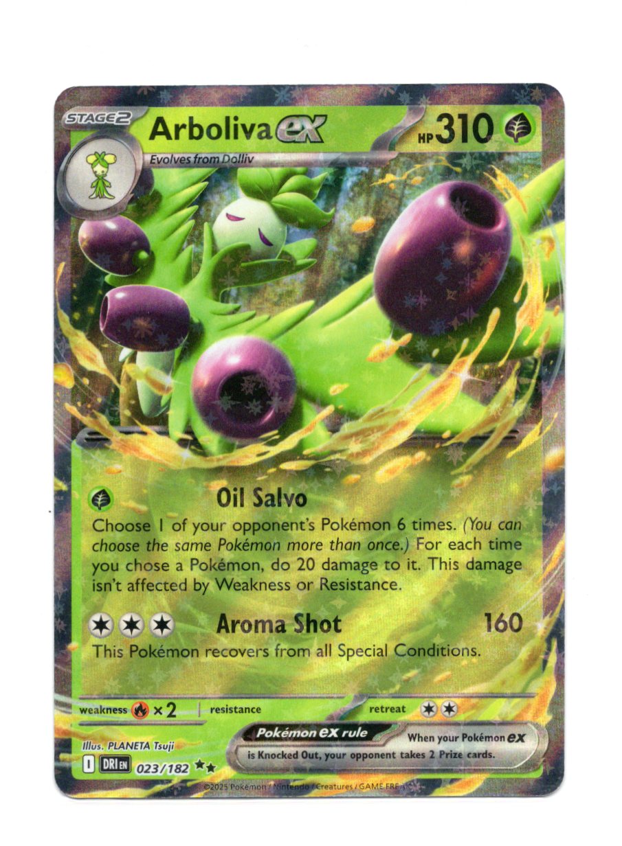 Pokemon Destined Rivals Arboliva ex Card Holo #023/182