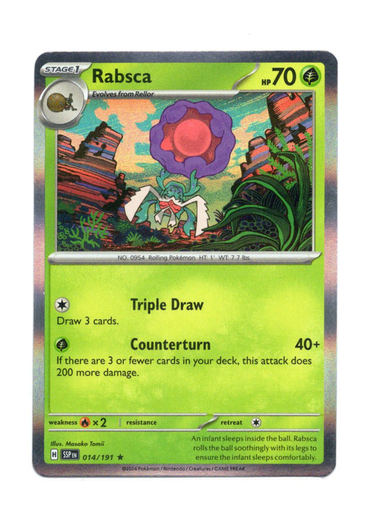 Pokemon: Surging Sparks Rabsca Card Rare Holo #014/191