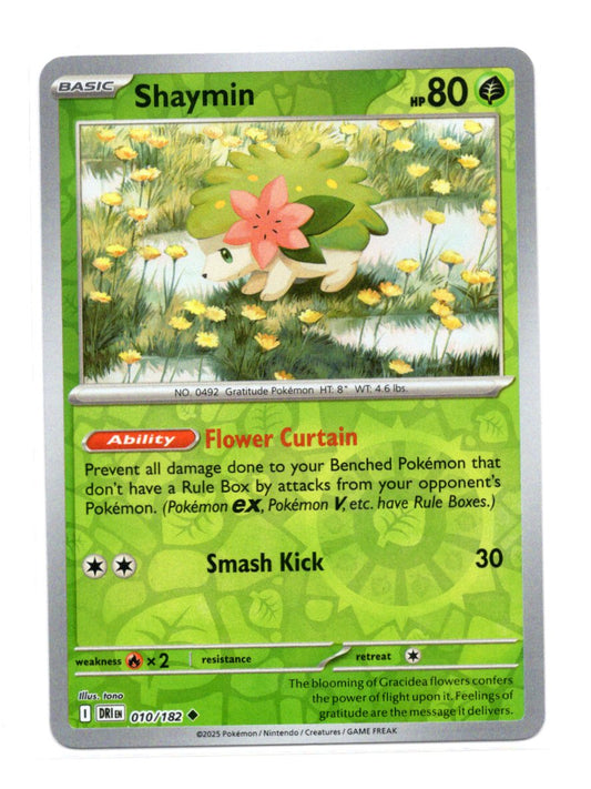 Pokemon Destined Rivals Shaymin Card Uncommon Reverse Holo #010/182