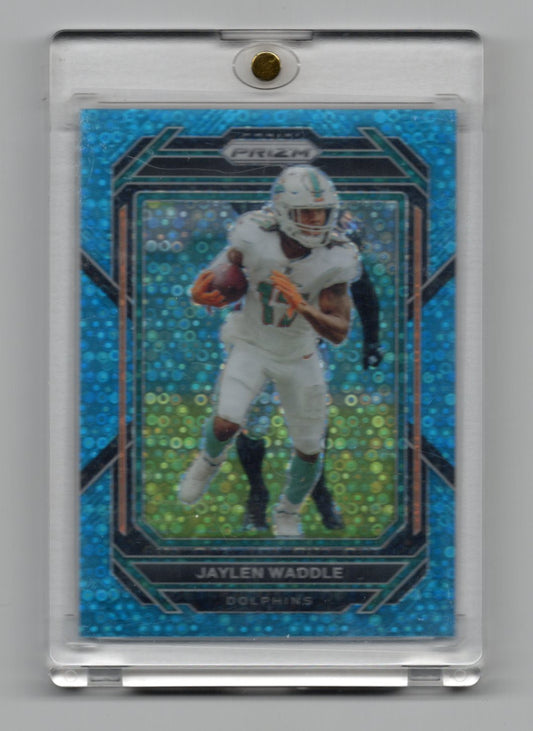 2022 Panini Prizm Jaylen Waddle Blue Disco Prizm /75 Dolphins #181 in One Touch