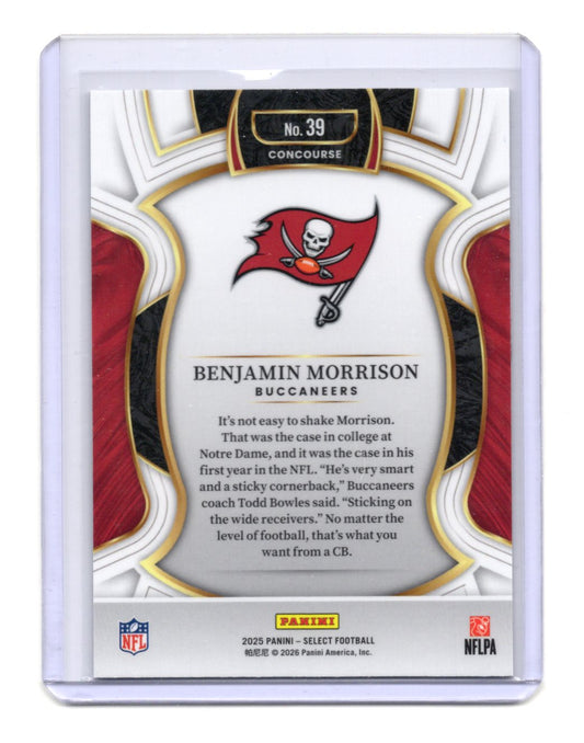 2025 Panini Select Benjamin Morrison Card RC Tampa Bay Buccaneers #39
