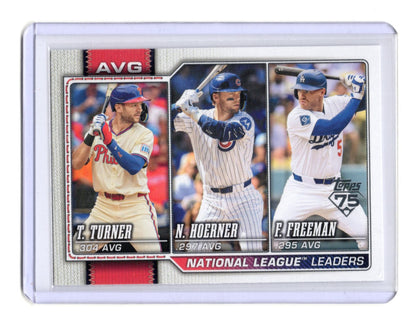 2026 Topps National League Leaders Avg Turner / Hoerner /Freeman Card