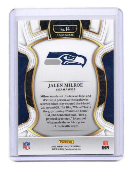 2025 Panini Select Jalen Milroe Card Seattle Seahawks #14