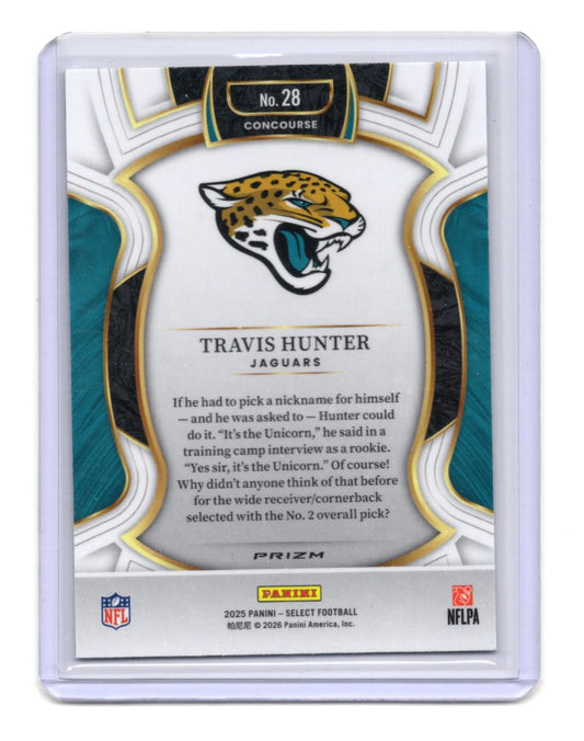 2025 Panini Select Travis Hunter Card Silver Prizm RC Jacksonville Jaguars #28