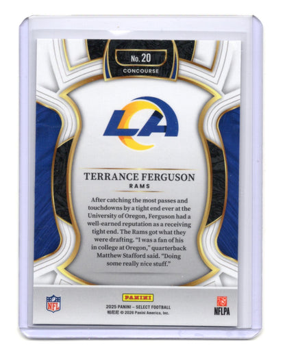 2025 Panini Select Terrance Ferguson Card RC Los Angeles Rams #20