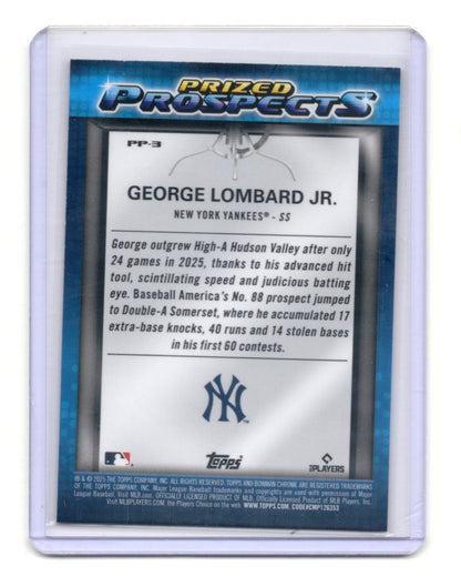 2025 Bowman Draft George Lombard Jr. Card Prized Prospects  Yankees #PP-3