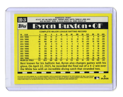 2025 Topps Update Byron Buxton 1990 35th Anniversary Purple Foil Twins #U90-24
