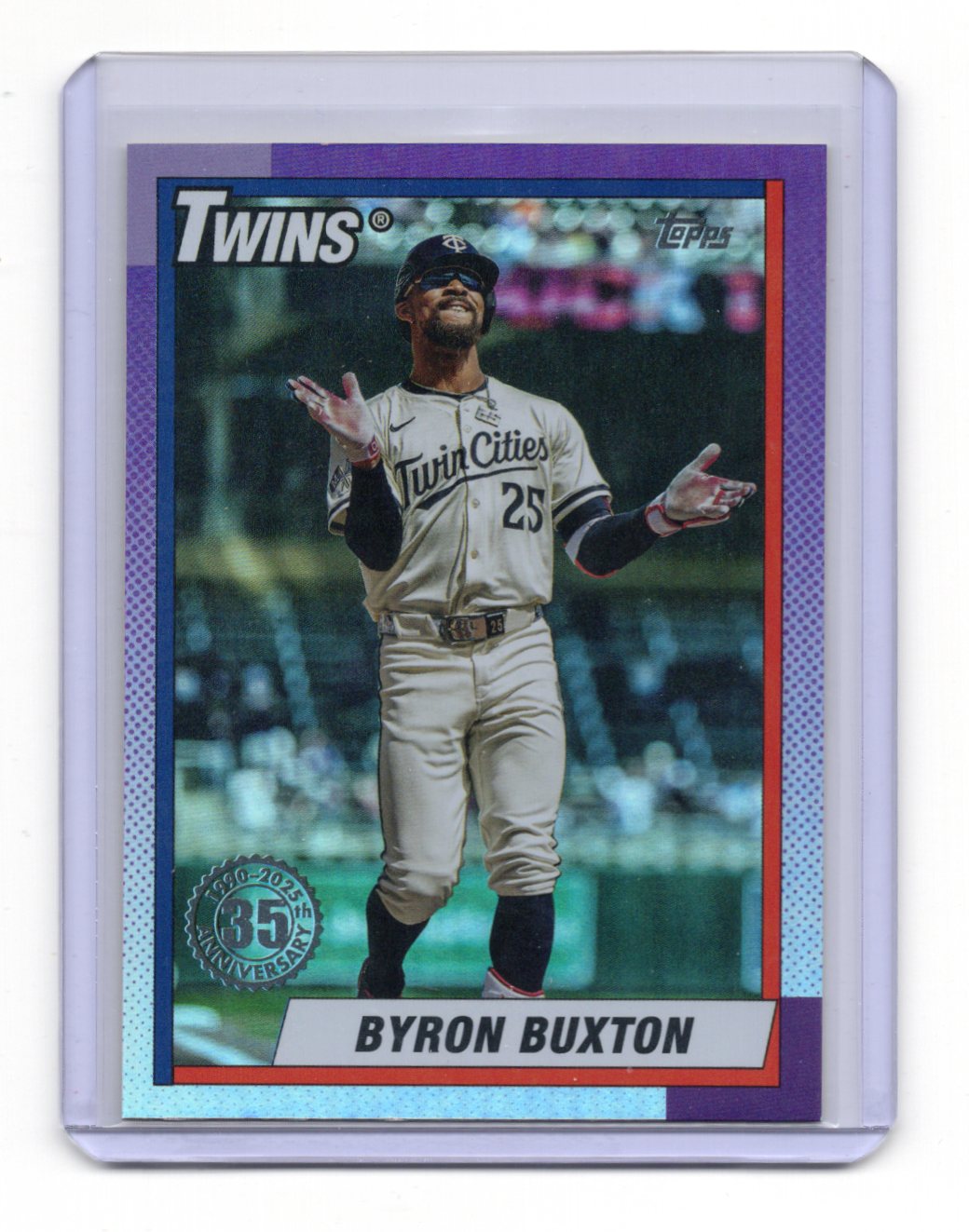 2025 Topps Update Byron Buxton 1990 35th Anniversary Purple Foil Twins #U90-24