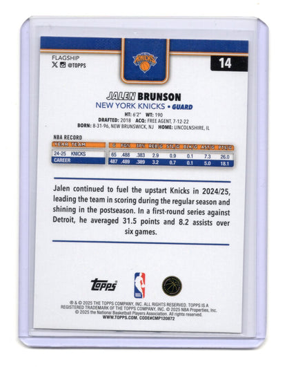 2025-26 Topps Basketball Jalen Brunson Crackleboard Foil Parallel Knicks #14