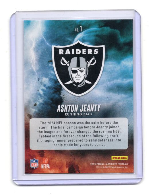 2025 Panini Absolute Ashton Jeanty Card By Storm Las Vegas Raiders #1