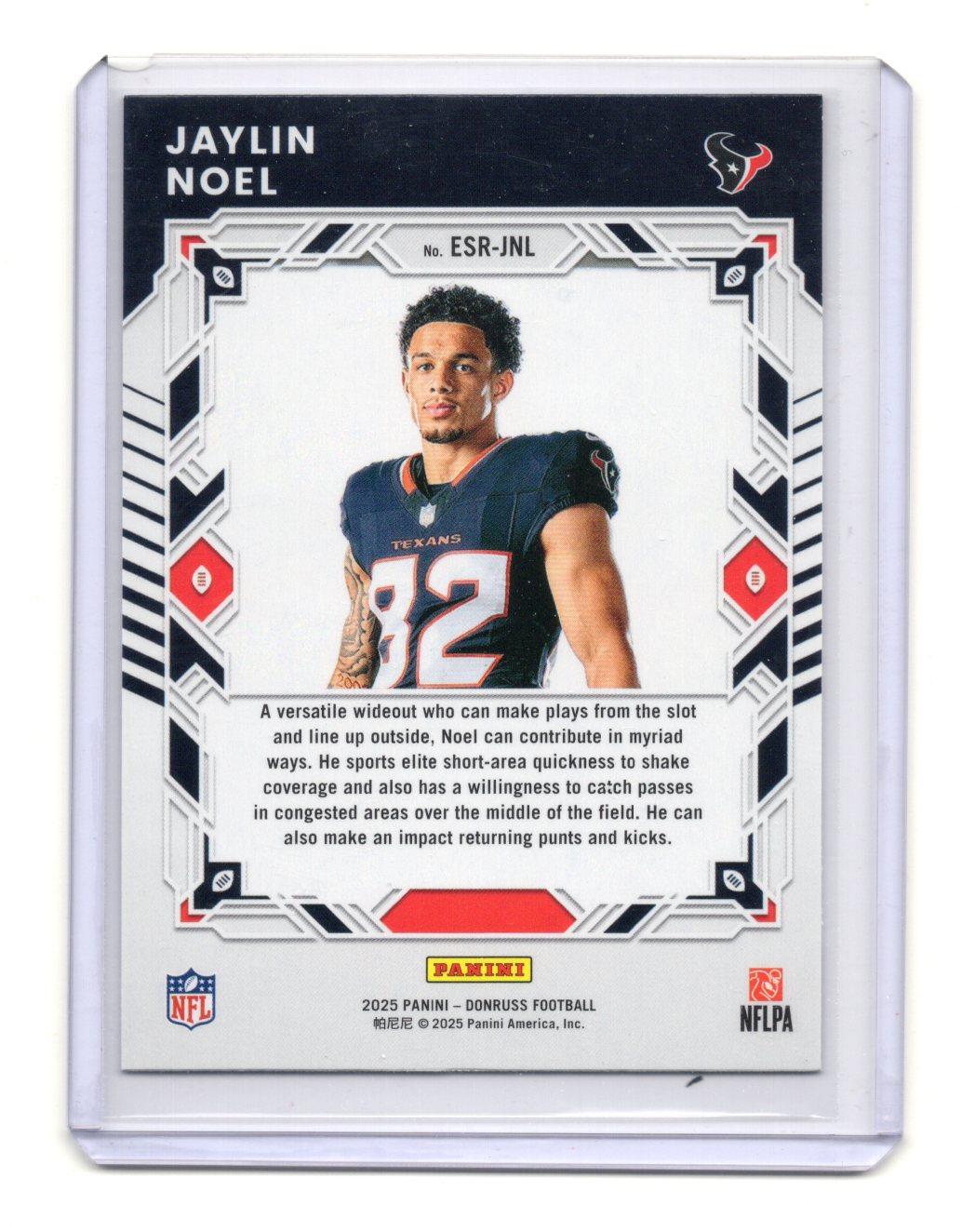 2025 Donruss Jaylin Noel Card The Elite Series Rookies Houston Texans #ESR-JNL