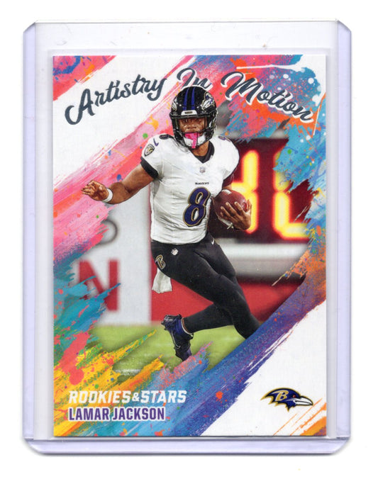 2025 Panini Rookies & Stars Lamar Jackson Card Artistry in Motion  Ravens #2