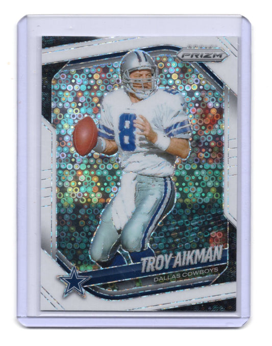 2025 Panini Prizm Troy Aikman Card White Disco Dallas Cowboys #179