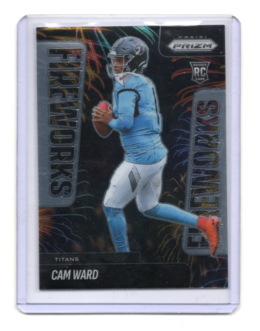 2025 Panini Prizm Cam Ward Card Fireworks Tennessee Titans #1