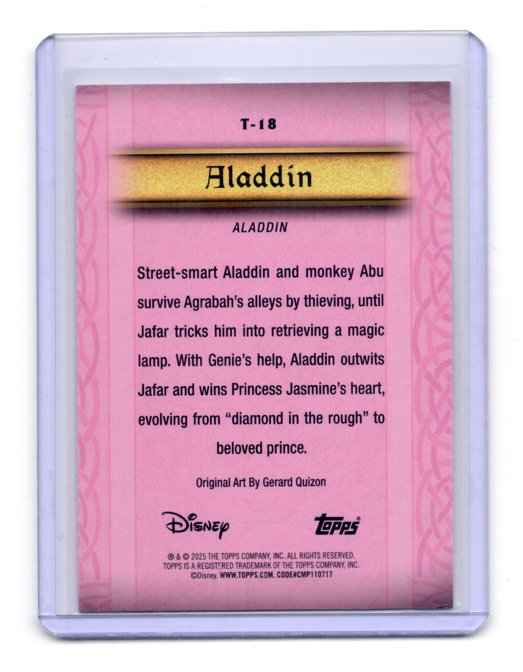 2025 Topps Disney Wonder Aladdin Card Tapestries #T-18