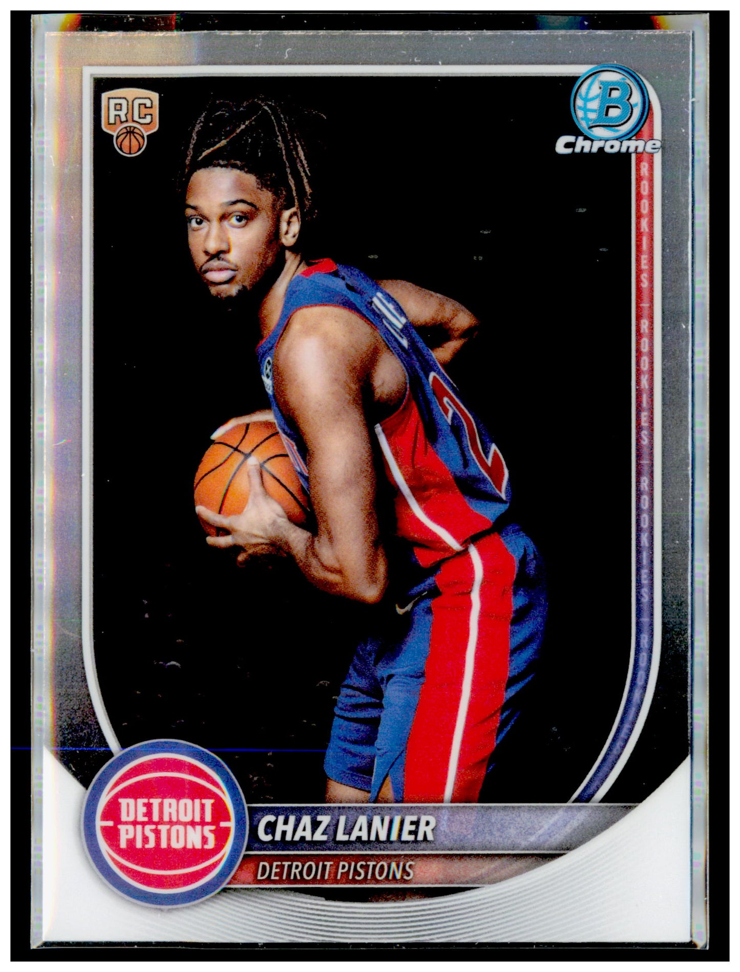 2025-26 Bowman Chaz Lanier Card Chrome Rookie Red RC Logo Detroit Pistons