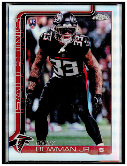 2025 Topps Chrome Billy Bowman Jr. Card Refractor RC Atlanta Falcons #344