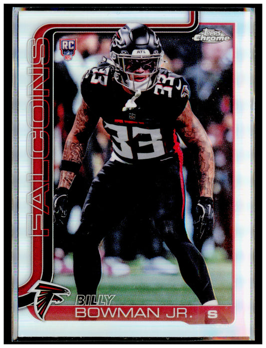 2025 Topps Chrome Billy Bowman Jr. Card Refractor RC Atlanta Falcons #344