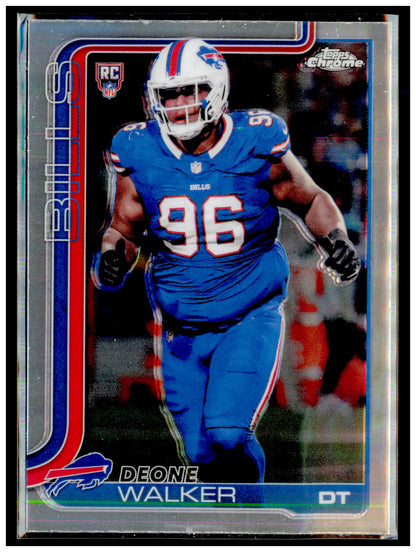 2025 Topps Chrome Deone Walker Card RC Buffalo Bills #360