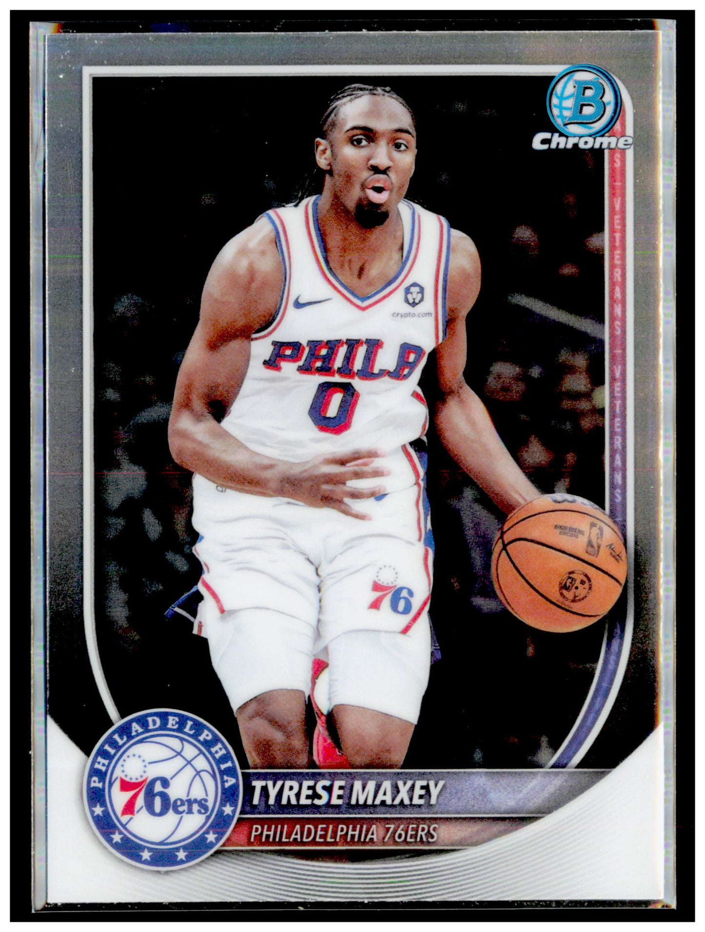2025-26 Bowman Tyrese Maxey Card Chrome Philadelphia 76ers #BCV-66