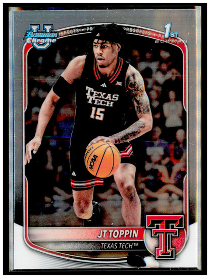 2025-26 Bowman JT Toppin Card Chrome Prospects Texas Tech Red Raiders #BCP-93