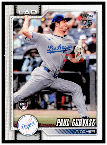 2026 Topps Paul Gervase Card RC Los Angeles Dodgers #611