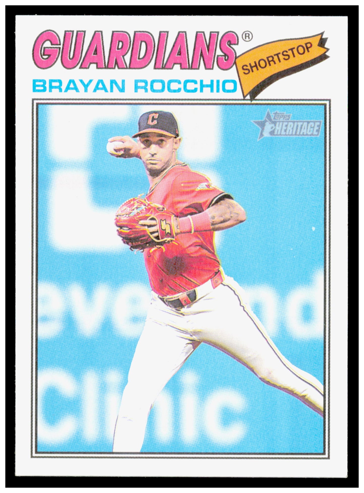 2026 Topps Heritage Brayan Rocchio Card Cleveland Guardians #368
