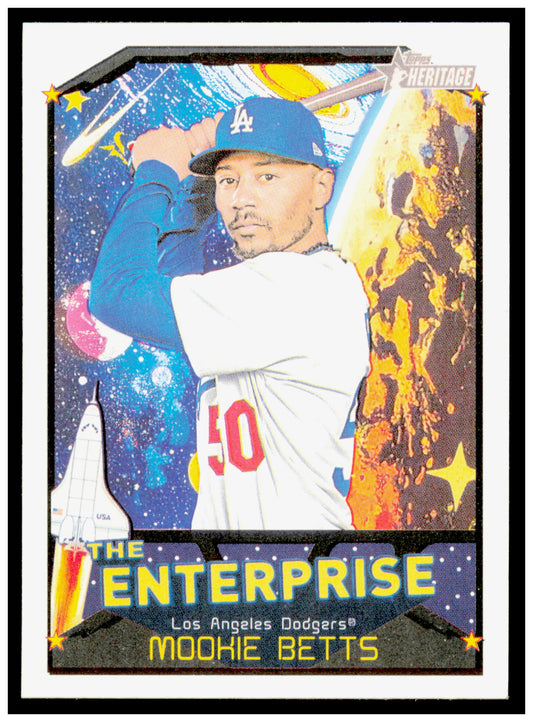 2026 Topps Heritage Mookie Betts Card The Enterprise Los Angeles Dodgers #TE-MB