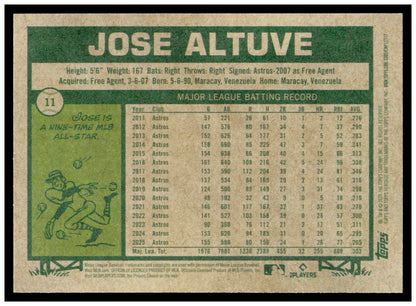 2026 Topps Heritage Jose Altuve Card Houston Astros #11