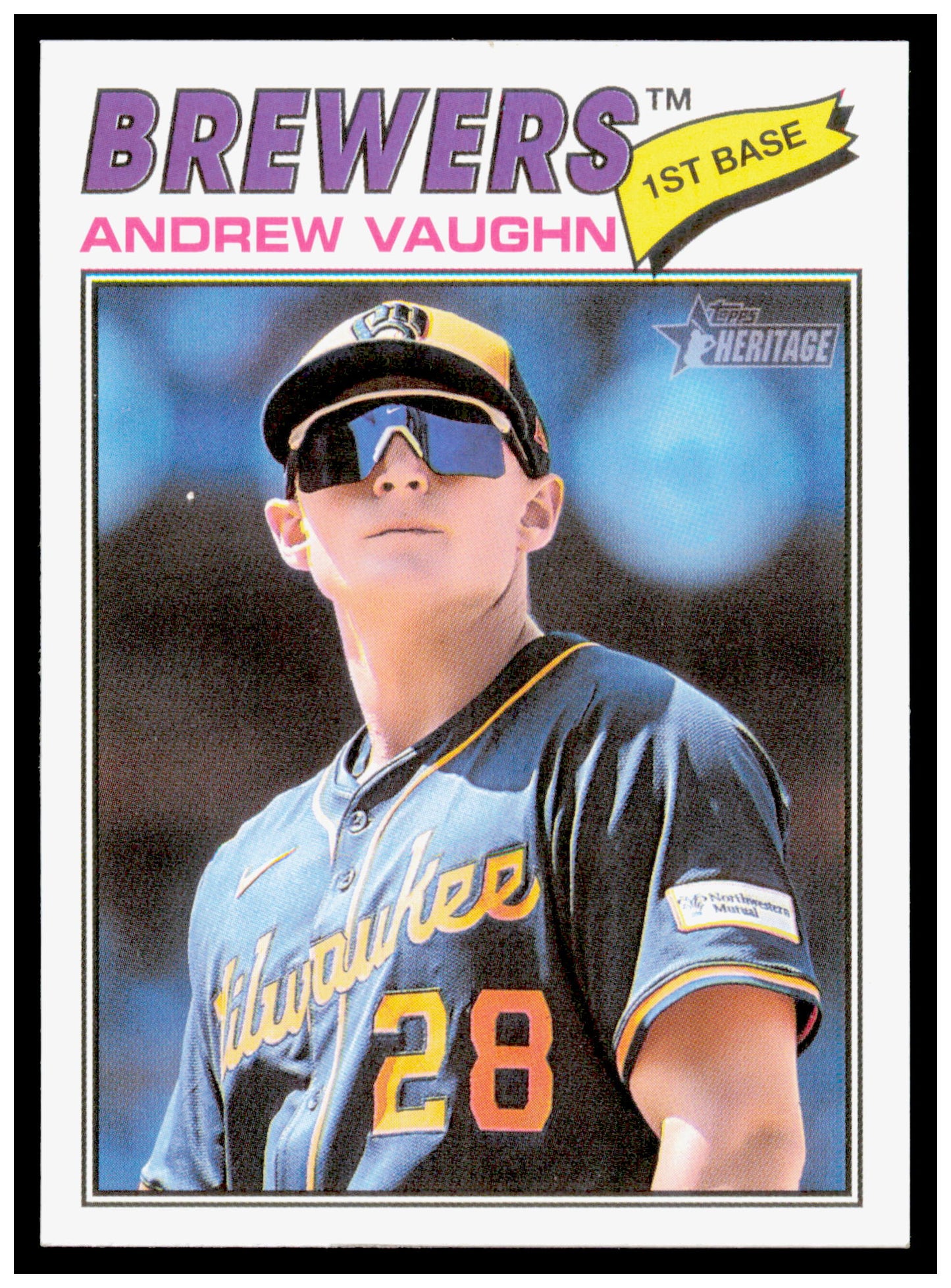 2026 Topps Heritage Andrew Vaughn Card Milwaukee Brewers #309