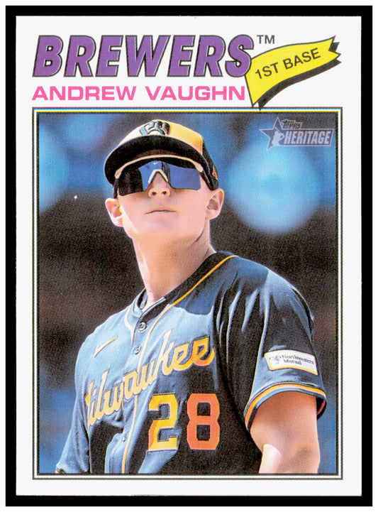 2026 Topps Heritage Andrew Vaughn Card Milwaukee Brewers #309